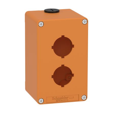 Schneider Electric Orange Die Cast Zinc XAPO Empty Control Station - 2 Hole 30mm Diameter [XAPO2602]; 256-4835