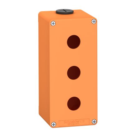 Schneider Electric Orange Die Cast Zinc XAPO Empty Control Station - 3 Hole 22mm Diameter [XAPO3503]; 256-4836