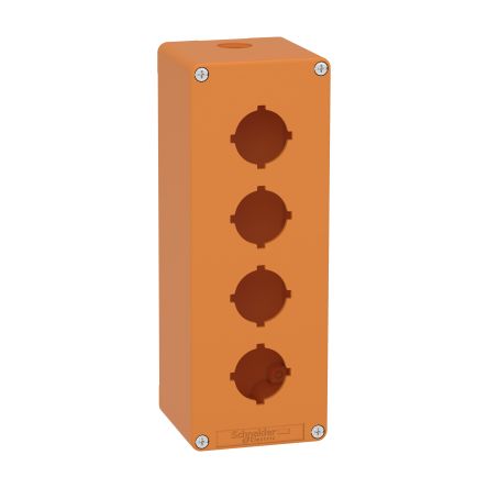 Schneider Electric Orange Die Cast Zinc XAPO Empty Control Station - 4 Hole 30mm Diameter [XAPO4604]; 256-4840
