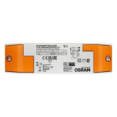 Osram LED Driver, 10 → 54V Output, 18W Output, 150 → 1050mA Output, Constant Current Dimmable [OT-WI-15/220-240/1A0-NFC-BL-LPI]; 256-5100