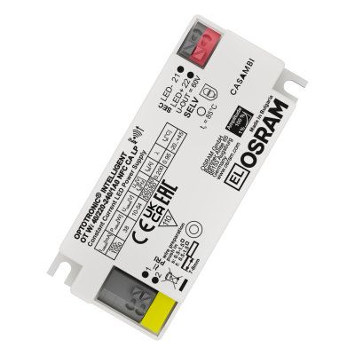 Osram LED Driver, 10 → 54V Output, 38W Output, 350 → 1050mA Output, Constant Current Dimmable [OT-WI-40/220-240/1A0-NFC-CA-LP]; 256-5110