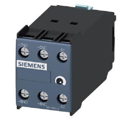 Siemens Auxiliary Switch Block, 2 Contact, 1NC, 1NO, DIN, SIRIUS 3RT19262 [3RT19262FJ21]; 256-5417