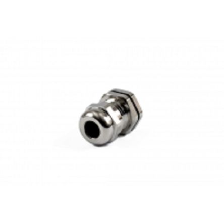 Hammond 1427BCG Series Grey Nickel Plated Brass Cable Gland, M16 Thread, 4mm min., 8mm max., IP68 [1427BCGM16]; 256-5542