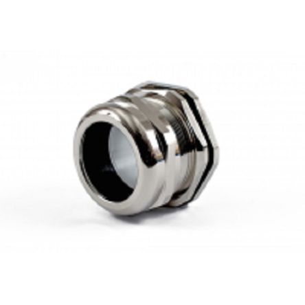 Hammond 1427BCG Series Grey Nickel Plated Brass Cable Gland, M63 Thread, 39mm min., 35mm max., IP68 [1427BCGM63]; 256-5550