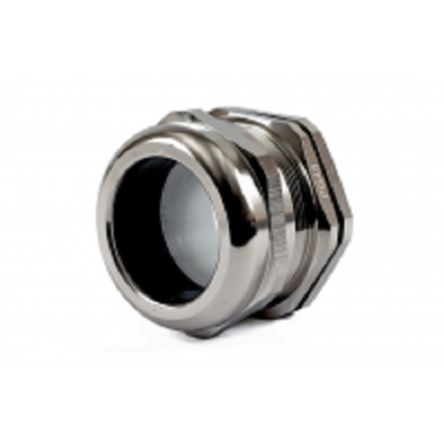 Hammond 1427BCG Series Grey Nickel Plated Brass Cable Gland, PG48 Thread, 37mm min., 44mm max., IP68 [1427BCGPG48]; 256-5558