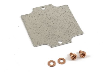 Hammond Steel Mounting Plate, 2.97in W, 80.518mm L for Use with 1590ZGRP081 enclosure [1590ZGRP081PL]; 256-5853