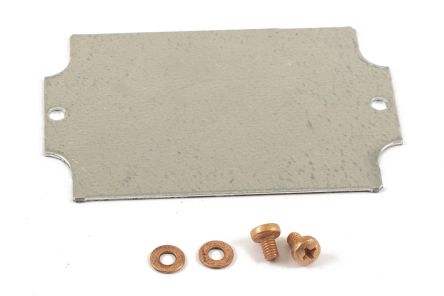 Hammond Steel Mounting Plate, 2.94in W, 109.728mm L for Use with 1590ZGRP082 enclosure [1590ZGRP082PL]; 256-5854