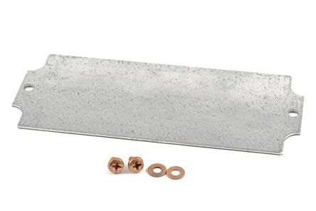 Hammond Steel Mounting Plate, 2.94in W, 160.02mm L for Use with 1590ZGRP083 enclosure [1590ZGRP083PL]; 256-5855