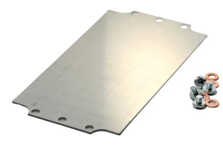 Hammond Steel Mounting Plate, 4.72in W, 219.964mm L for Use with 1590ZGRP123 enclosure [1590ZGRP123PL]; 256-5857