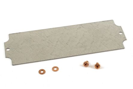 Hammond Steel Mounting Plate, 2.94in W, 189.992mm L for Use with 1590ZGRP131 enclosure [1590ZGRP131PL]; 256-5858