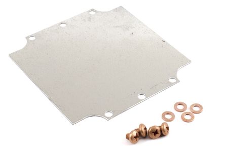 Hammond Steel Mounting Plate, 6.3in W, 160.02mm L for Use with 1590ZGRP161 enclosure [1590ZGRP161PL]; 256-5859