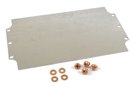 Hammond Steel Mounting Plate, 6.3in W, 260.096mm L for Use with 1590ZGRP162 enclosure [1590ZGRP162PL]; 256-5860