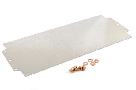 Hammond Steel Mounting Plate, 6.3in W, 360.68mm L for Use with 1590ZGRP163 enclosure [1590ZGRP163PL]; 256-5861