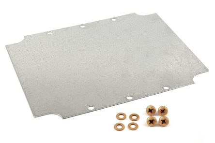 Hammond Steel Mounting Plate, 9.84in W, 199.898mm L for Use with 1590ZGRP233 enclosure [1590ZGRP233PL]; 256-5862