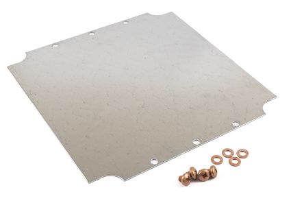 Hammond Steel Mounting Plate, 9.87in W, 255.016mm L for Use with 1590ZGRP234 enclosure [1590ZGRP234PL]; 256-5863