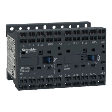 Schneider Electric TeSys K LP2K Reversing Contactor, 3-Pole, 6 A, 1 NO + 1 NC [LP2K06103BD3]; 256-6621