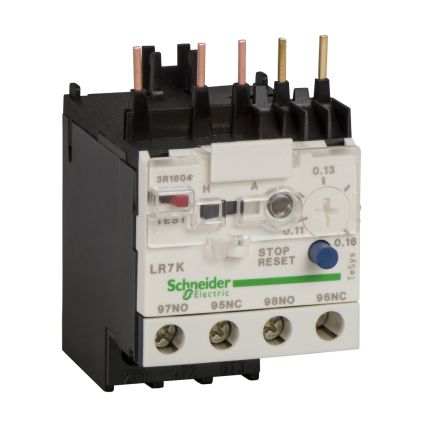 Schneider Electric Thermal Overload Relay 1 NO + 1 NC, 0.54 → 0.8 A F.L.C, 6 A Contact Rating, 2 W, TeSys [LR7K0305]; 256-6654