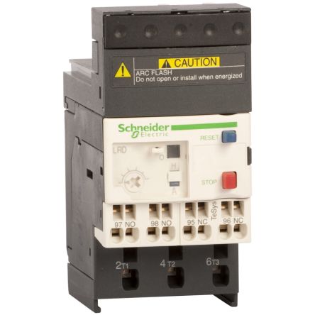 Schneider Electric Thermal Overload Relay 1 NO + 1 NC, 7 → 10 A F.L.C, 5 A Contact Rating, TeSys [LRD143]; 256-6671