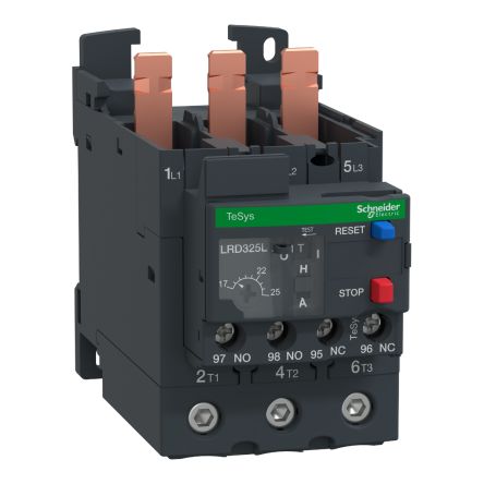 Schneider Electric Thermal Overload Relay 1 NO + 1 NC, 17 → 25 A F.L.C, 5 A Contact Rating, TeSys [LRD325L]; 256-6690