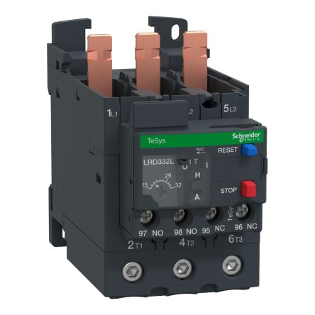 Schneider Electric Thermal Overload Relay 1 NO + 1 NC, 23 → 32 A F.L.C, 5 A Contact Rating, TeSys [LRD332L]; 256-6695