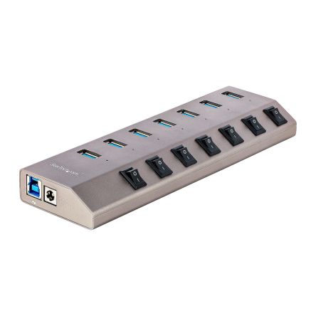 StarTech.com 7 Port USB 3.0 USB A, USB B USB C Hub, AC Adapter Powered, 0.8 x 2.3 x 7.6in [5G7AIBS-USB-HUB-EU]; 256-6914