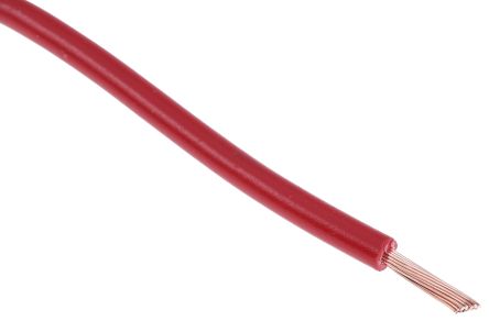 RS PRO Red 0.75mm² Hook Up Wire, 20 AWG, 16/0.2mm, 100m, PVC Insulation [0]; 256-7019