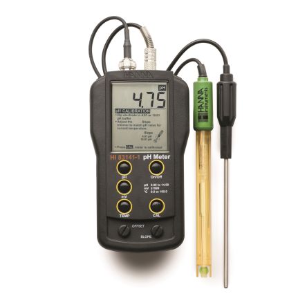 Hanna Instruments HI-83141-1 pH Meter, 0.01pH Accuracy, 0.01pH Resolution, 14pH Max, +100 °C Max [HI-83141-1]; 256-9825