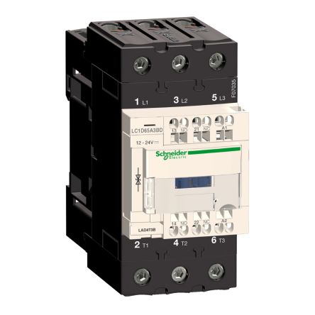 Schneider Electric TeSys D LC1D Contactor, 3-Pole, 65 A, 1 NO + 1 NC [LC1D65A3FE7]; 257-0782
