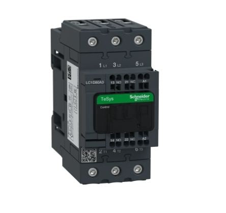 Schneider Electric TeSys D LC1D Contactor, 110 V Coil, 3-Pole, 80 A, 1 NO + 1 NC [LC1D80A3F7]; 257-0816
