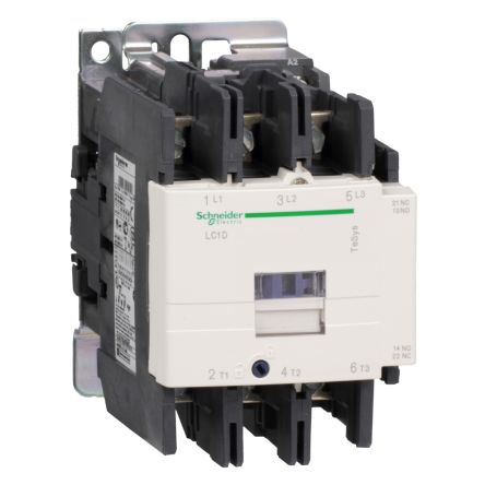 Schneider Electric TeSys D LC1D Contactor, 220 V ac Coil, 3-Pole, 95 A, 45 kW, 1 NO + 1 NC [LC1D956M7]; 257-0840