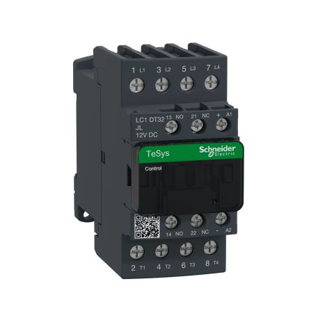 Schneider Electric TeSys D LC1D Contactor, 12 V dc Coil, 4-Pole, 40 A, 4NO [LC1DT40JL]; 257-0874