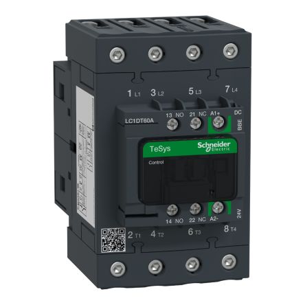 Schneider Electric TeSys D LC1D Contactor, 4-Pole, 66 A, 1 NO + 1 NC [LC1DT60ABBE]; 257-0879
