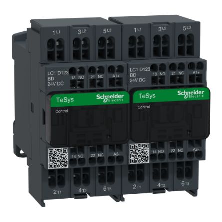 Schneider Electric TeSys D LC2D Reversing Contactor, 3-Pole, 12 A, 1 NO + 1 NC [LC2D123BD]; 257-0962