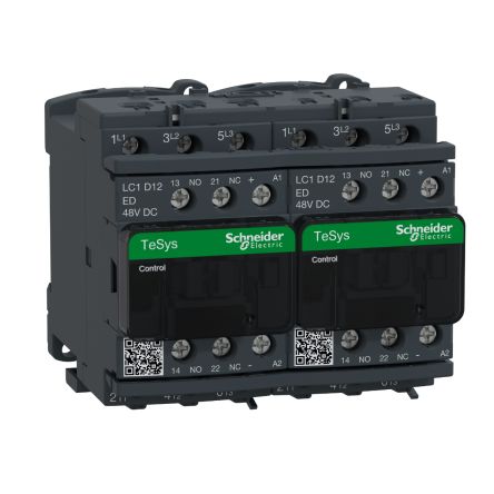 Schneider Electric TeSys D LC2D Reversing Contactor, 48 V Coil, 3-Pole, 12 A, 1 NO + 1 NC [LC2D12ED]; 257-0967