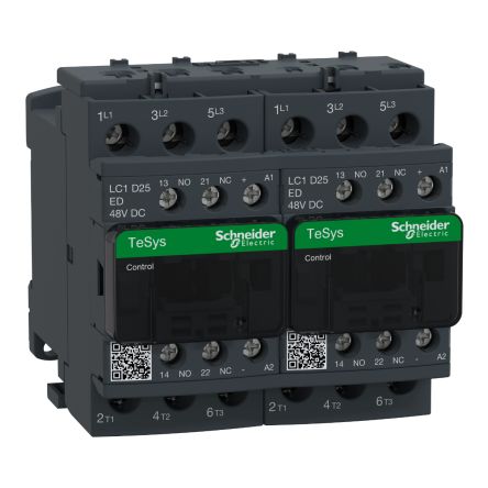 Schneider Electric TeSys D LC2D Reversing Contactor, 3-Pole, 25 A, 1 NO + 1 NC [LC2D25ED]; 257-0986
