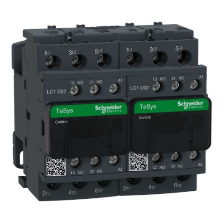 Schneider Electric TeSys D LC2D Reversing Contactor, 3-Pole, 32 A, 1 NO + 1 NC [LC2D32P7V]; 257-0997
