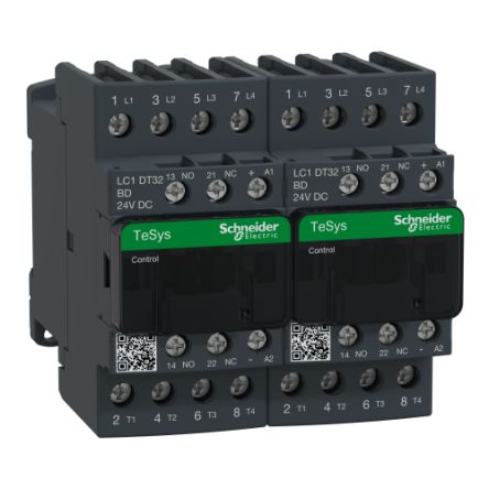 Schneider Electric TeSys D LC2D Reversing Contactor, 24 V Coil, 4-Pole, 32 A, 1 NO + 1 NC [LC2DT32BD]; 257-1026