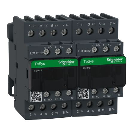 Schneider Electric TeSys D LC2D Reversing Contactor, 4-Pole, 32 A, 1 NO + 1 NC [LC2DT32P7]; 257-1029