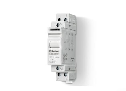 Finder DIN Rail Relay, 240V ac Coil, 16A Switching Current, DPST [202282400000]; 257-7346