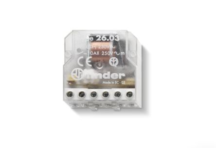 Finder 26 Series Series Modular Step Relay, Panel Mount, 12V ac Coil, SPDT [260380120000]; 257-7351