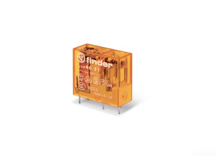 Finder PCB Mount Power Relay, 24V dc Coil, 12A Switching Current, SPDT [405190240303]; 257-7364