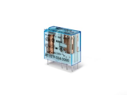 Finder PCB Mount Power Relay, 120V ac Coil, 8A Switching Current, DPDT [405281200000]; 257-7368