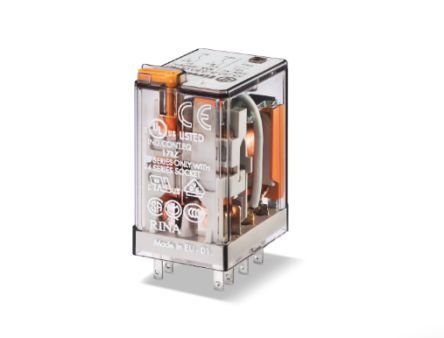 Finder Plug In Relay, 24V dc Coil, 10A Switching Current, DPDT [553290245040]; 257-7384