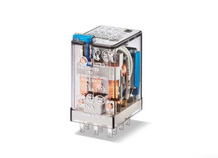 Finder Plug-In Mount Relay, 48V dc Coil, 10A Switching Current [553390480010]; 257-7389