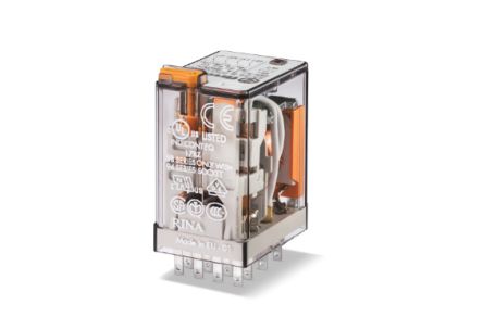 Finder Plug In Relay, 125V dc Coil, 7A Switching Current, 4PDT [553491250094]; 257-7394