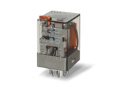 Finder Plug In Relay, 120V ac Coil, 10A Switching Current, DPDT [601281200040]; 257-7396