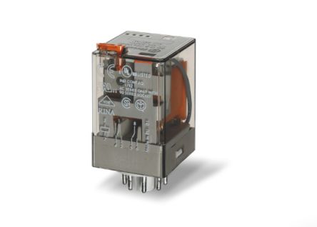 Finder Plug-In Mount Relay, 24V dc Coil, 10A Switching Current, DPDT [601290240074]; 257-7397