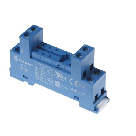 Finder 95 Series 250V Rail or Panel Mount Relay Socket, for use with 40.51, 40.52, 40.61, 40.62 Series Relay [9565SMA]; 257-7431