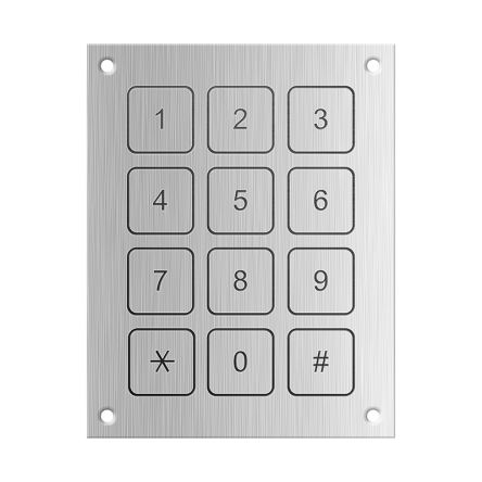 RS PRO IP68 12 Key Aluminium Piezo Keypad [0]; 259-1168