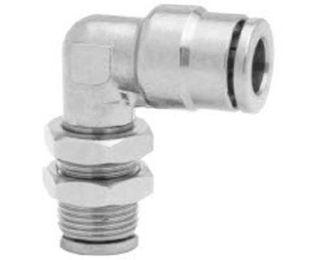 Norgren PNEUFIT 10 Series Straight Threaded Adaptor, Push In 6 mm to Push In 6 mm, Threaded-to-Tube Connection Style [100490600]; 259-5180